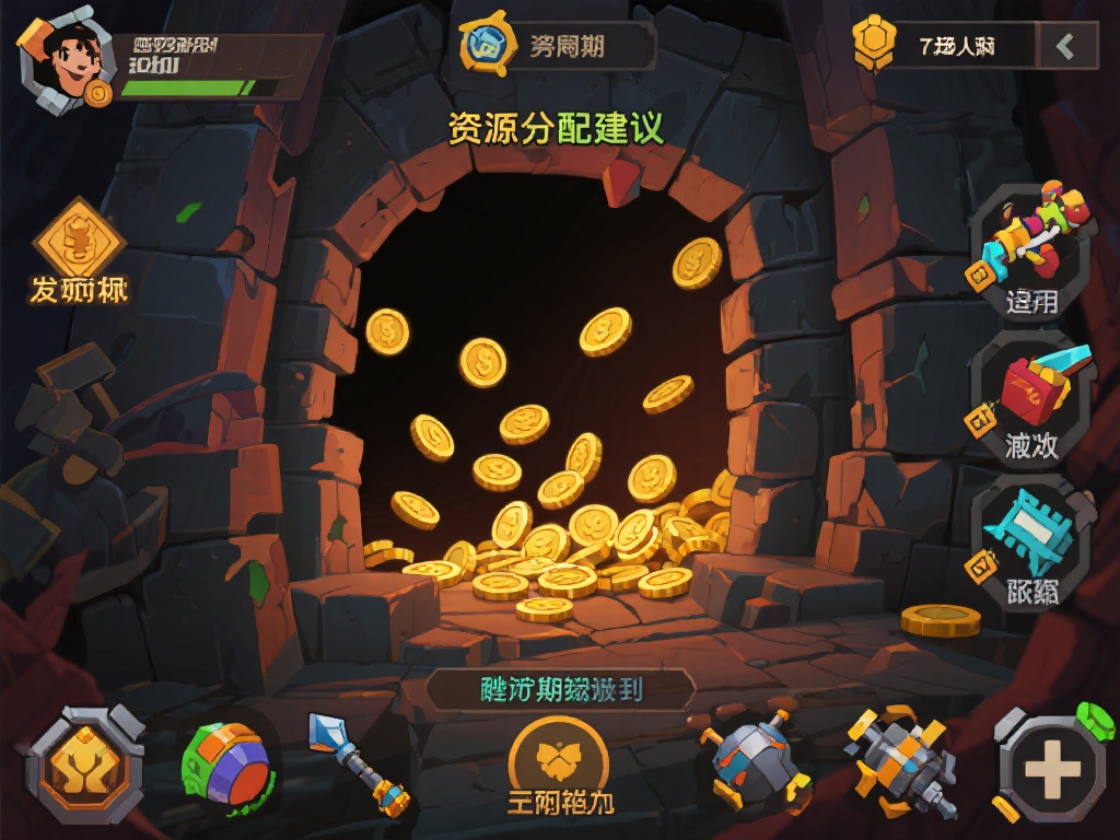 资源分配建议：对于初期积累的金币与道具，不要轻易全